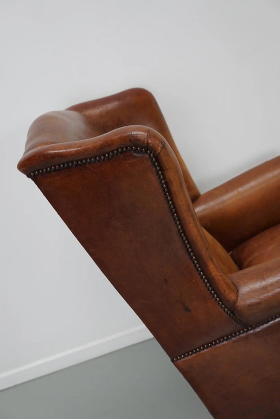 Image 1 of Vintage Nederlandse cognackleurige leren clubfauteuil