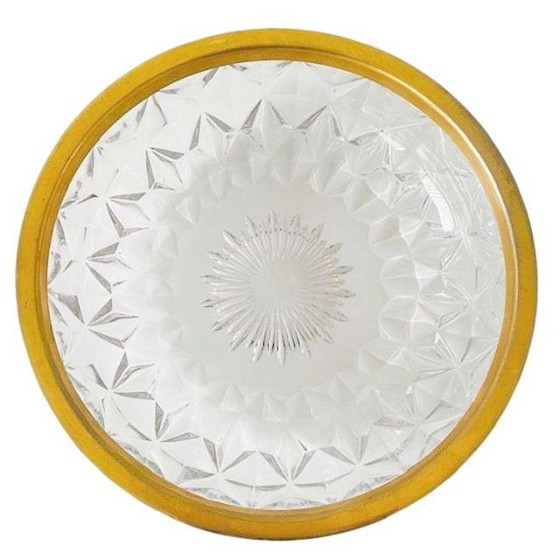 Image 1 of Piatto bomboniera in cristallo d'epoca Val Saint Lambert con bordo dorato