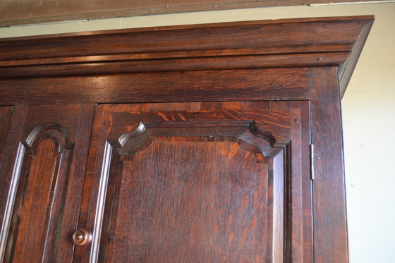 Image 1 of Antique oak wood cabinet, closet.