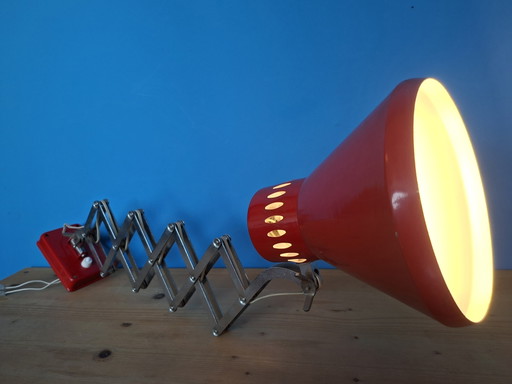 Beautiful red Spanish vintage accordion wall lamp