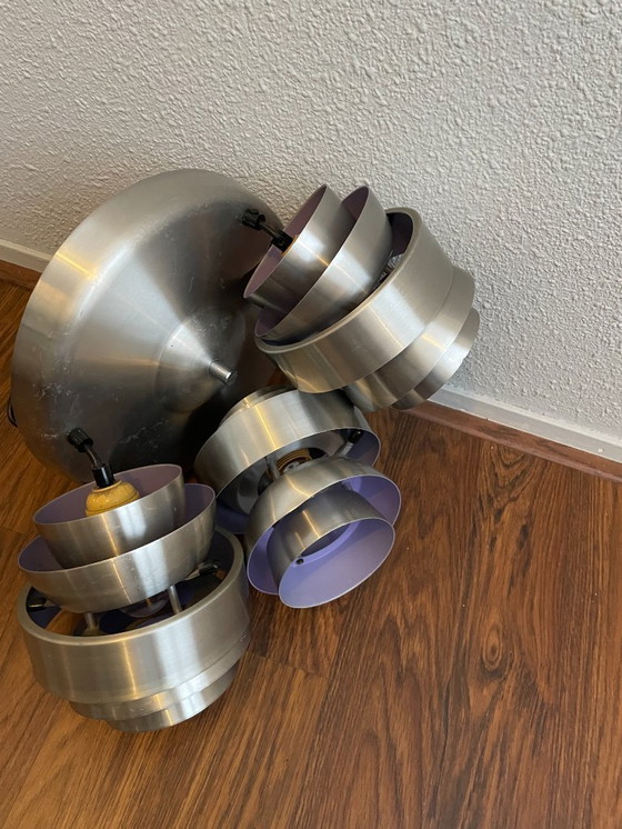 Image 1 of Vintage chrome plafondlamp