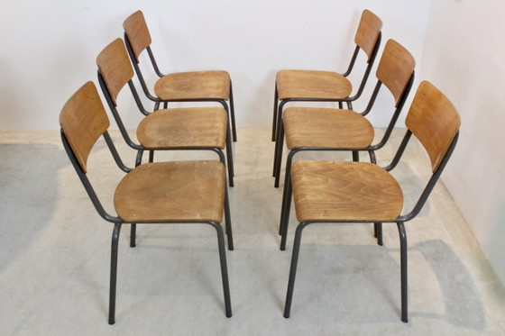 Dutch Design Industrial Plywood Chairs, Dining chairs, Metal, Industrieel (photo 6 of 10)