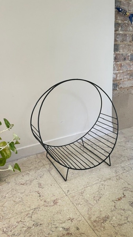 Vintage Magazine Rack Log Holder – Metal (photo 44 of 44)