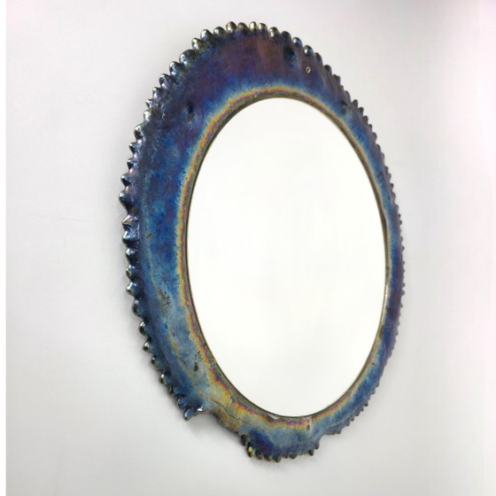 Image 1 of Brutalistischer Spiegel, 1960er Jahre, Aluminium, Emaille, Mitte des Jahrhunderts
