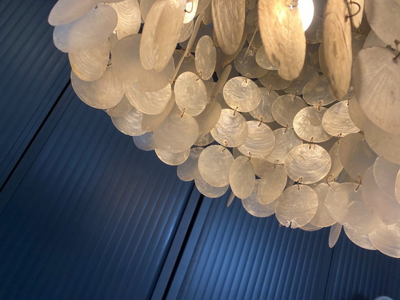 Suspension Lamp Chandelier Ceiling Light Mother-of-pearl Verner Panton vintage 1970 – Stone (photo 5 of 20)