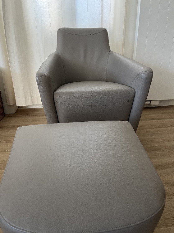 Sillón de piel Leolux con otomana original – Senso Mist – Sillones, Leather (photo 2 of 5)