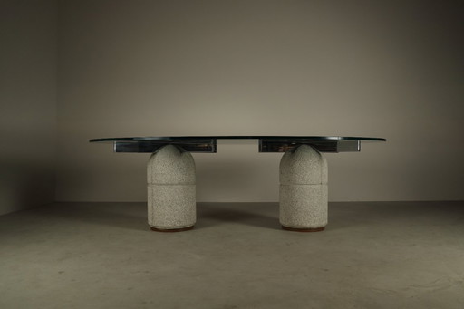Table à manger Giovanni Offredi « Paracarro » pour Saporiti Italia, années 1970