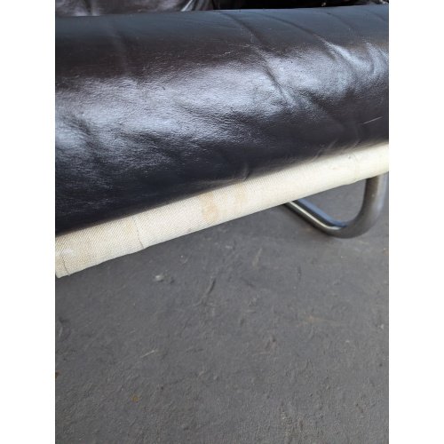 Poltrona lounge vintage cromo e pelle, anni '70 – Poltrone, Leather, Chrome (photo 6 of 7)
