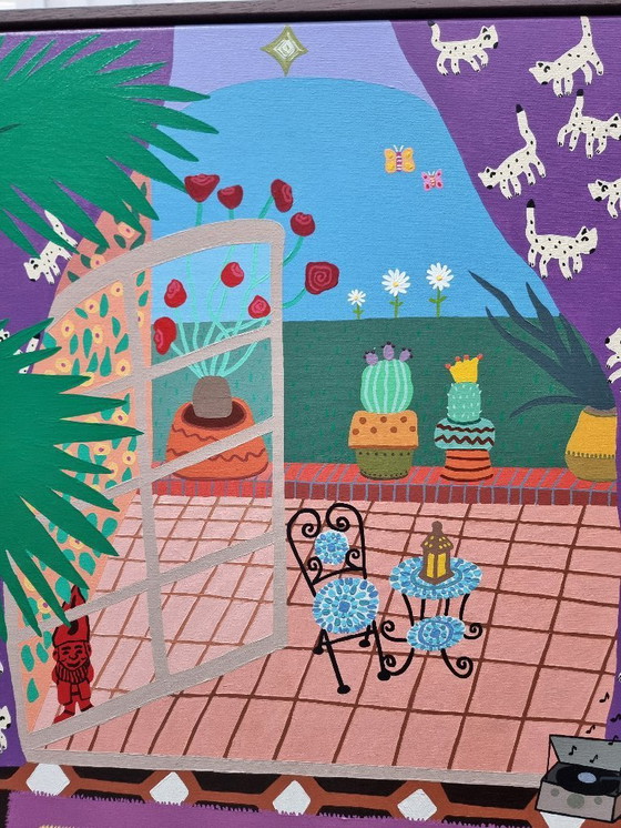 Image 1 of Frances Eckhardt - Oeuvre d'art détaillée peinte à la main 100x150 cm