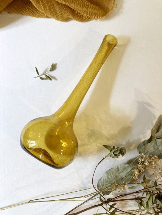 Image 1 of Soliflore vaas van gebubbeld glas van Biot, jaren 1950.