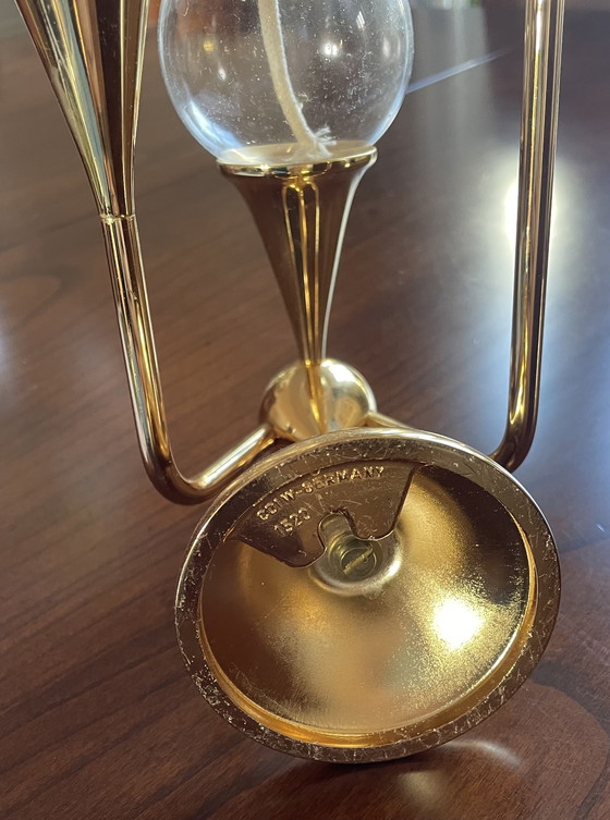 Image 1 of Brass oil lamp by Freddie Andersen Germany, 1970, "Clear Drops" 3 candles