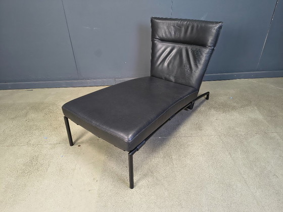Image 1 of Chaise longue vintage in pelle nera di Peter Mally per Cor, anni '90