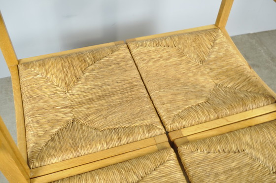 Image 1 of Chaises de salle à manger vintage en chêne et osier en DUTCH DESIGN (6) par Gerard Geytenbeek, 1960s