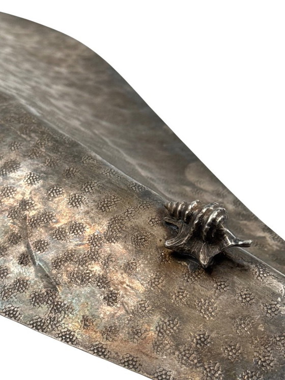 Image 1 of Silver-Plated Shell Shaped Great Bowl / Centerpiece, Renato Raddi, Italy 1970s