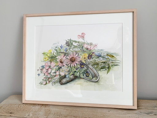 Watercolor Painting Field Flowers Coraline Bäcker