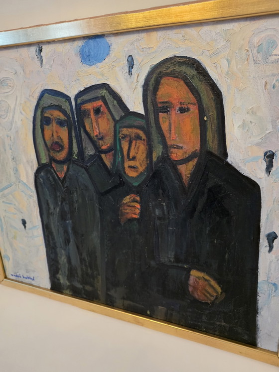 André Bulthé (1923–1996) – Portrait expressif de quatre figures – Huile sur toile – Peintures et dessins (photo 9 of 12)