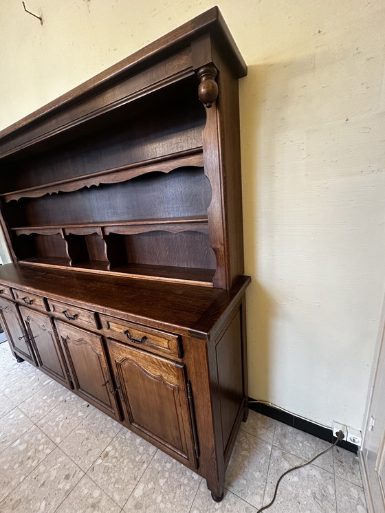 Image 1 of Rustic two-part oak sideboard from the 1950s-60s