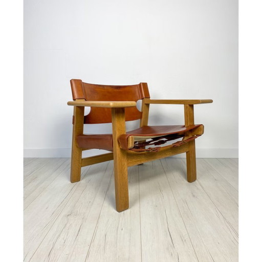 Sedia spagnola in rovere di Børge Mogensen per Fredericia anni '50