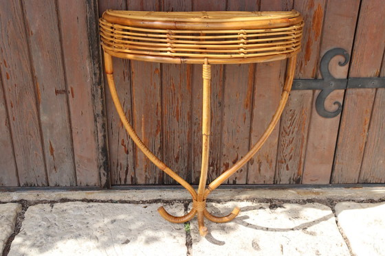 Image 1 of Pagina 1 van 8 Rotan wandconsole, Italië, 1970