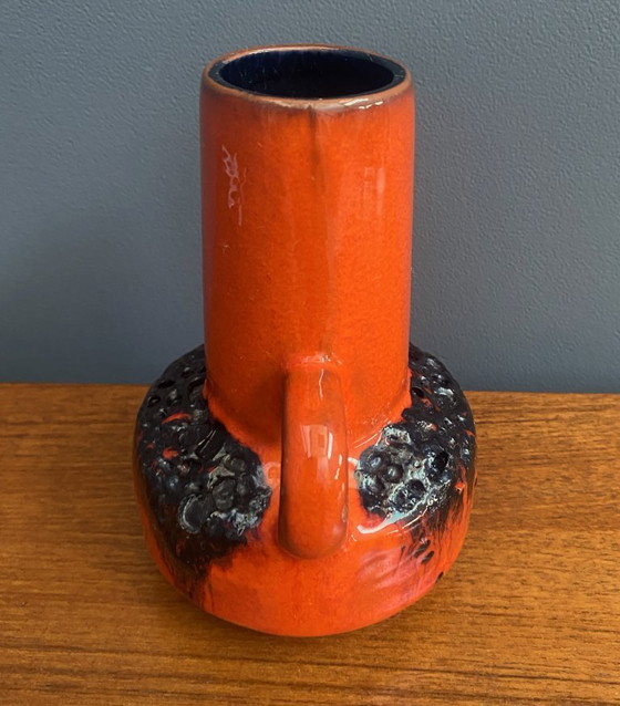 Image 1 of Orange Fat Lava vase by C.J Kreutz model 219 1960s 