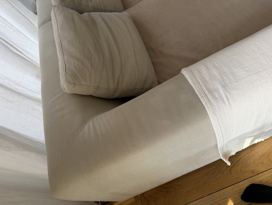 Comfortabele Beige 3-zits Hoekbank van Katoen-Linnen Mix – 3-5 zitsbanken, Cotton (photo 7 of 11)
