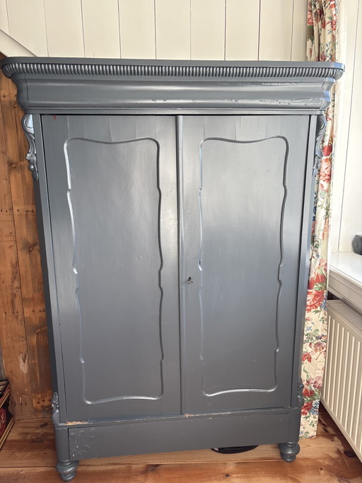 Antique Mahogany girls' wardrobe painted