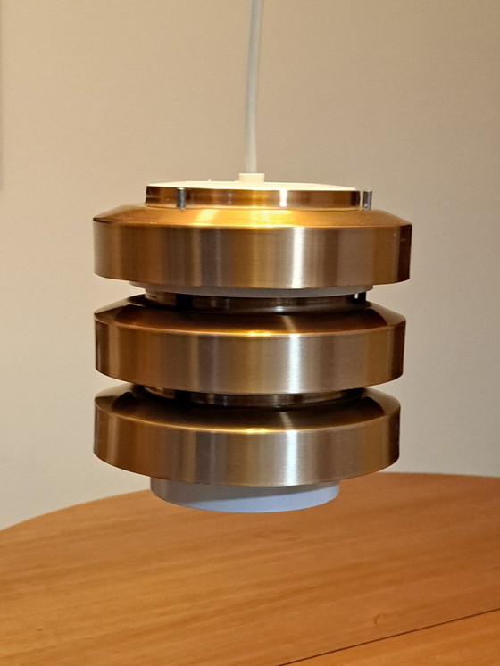 Image 1 of VEB Metalldrucker Halle – Suspension Vintage en Métal – 1970 – Ø 18 cm