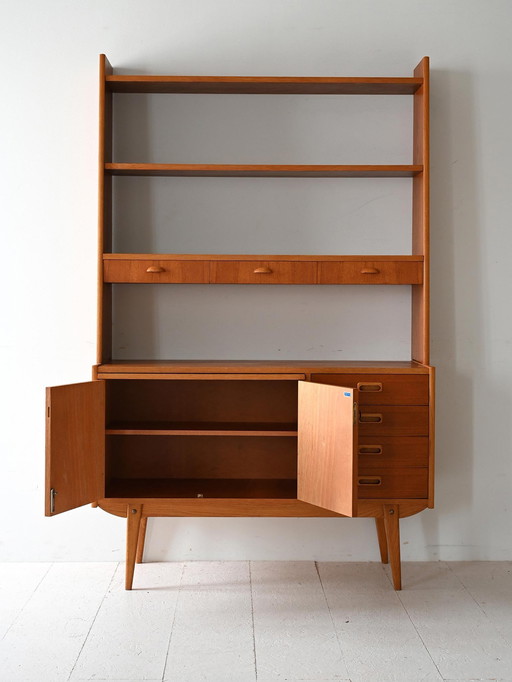 Scandinavian Teak Bookcase with Drawers, 1960s