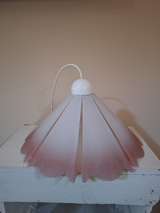 Lampada a sospensione vintage in vetro con sfumatura bianco/rosa – Lampade a sospensione, Glass (photo 3 of 5)