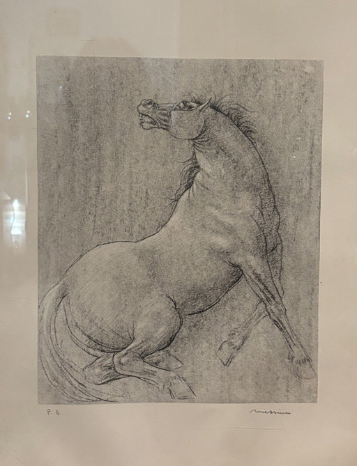 Francesco Messina Horse Lithograph, 1960s – schilderijen tekeningen, Paper, Figuratief (photo 2 of 9)