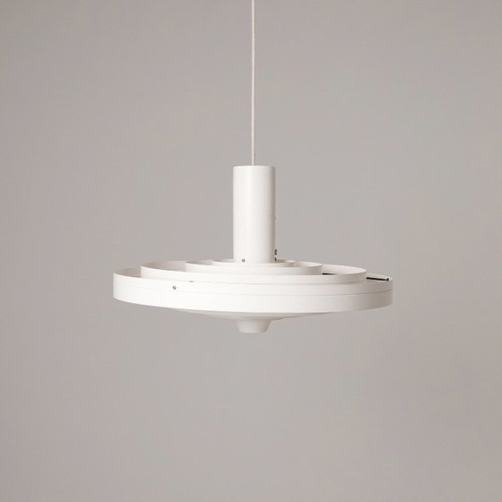 Image 1 of Fog & Mørup Fibonacci hanging lamp - Sophus Frandsen - Danish design 1960s - vintage white metal ceiling lamp