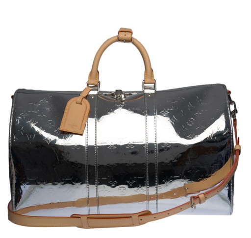 Borsa LOUIS VUITTON Keepall in cuoio argentato - 100226