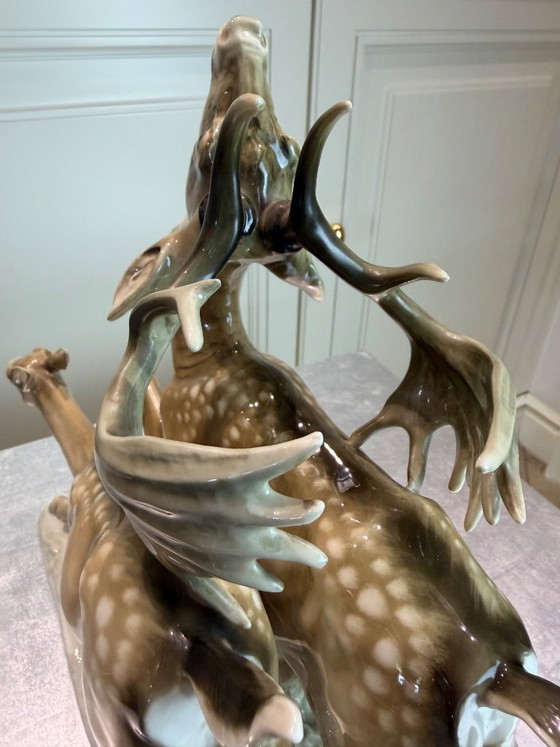 Image 1 of Karl Tutter – Large group of fallow deer – Lorenz Hutschenreuther Selb – Art Department
