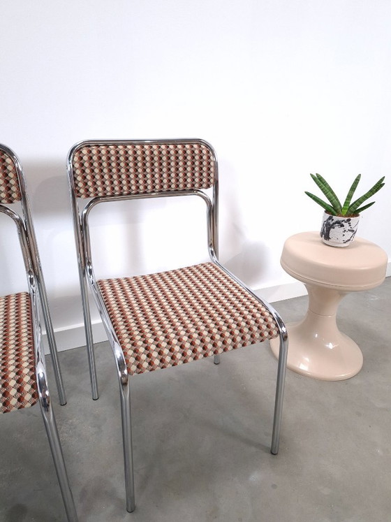 Set Space Age 3x Sedie da pranzo Bauhaus con struttura tubolare cromata – Chrome (photo 10 of 15)