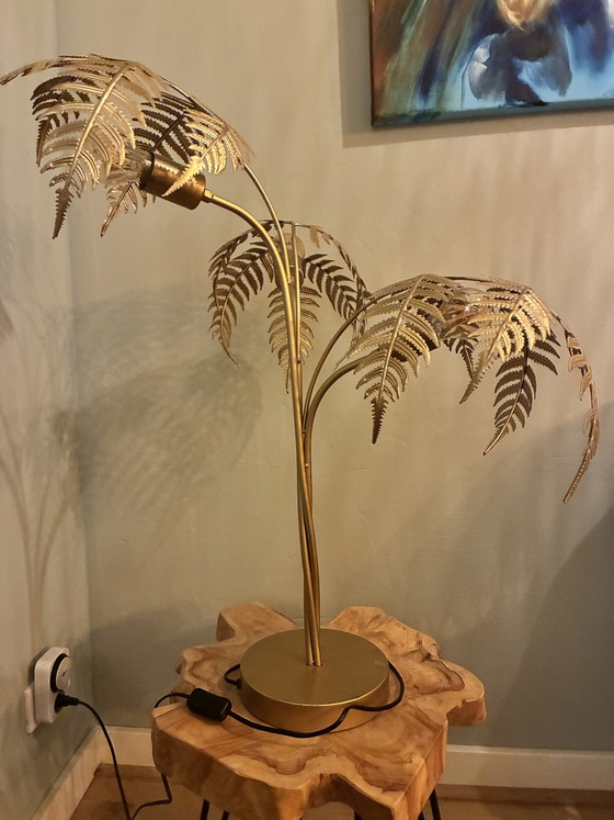 Art Deco Palmboom Tafellamp – Tafellampen, Metal, Brass (photo 4 of 6)