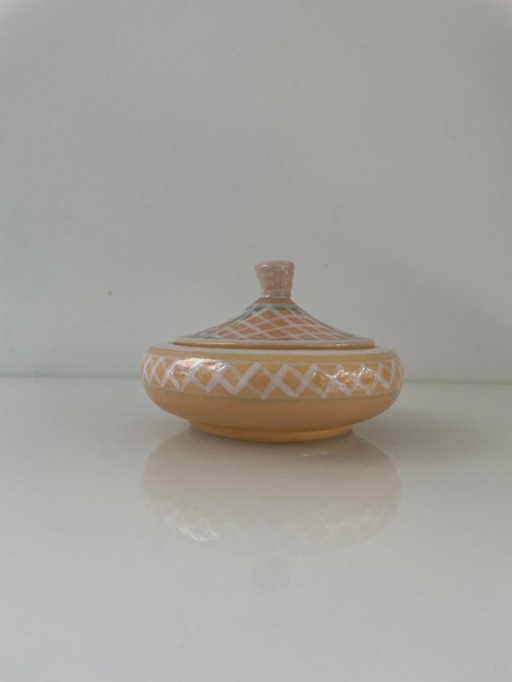 Hand-painted jewelry box in soft pastel shades