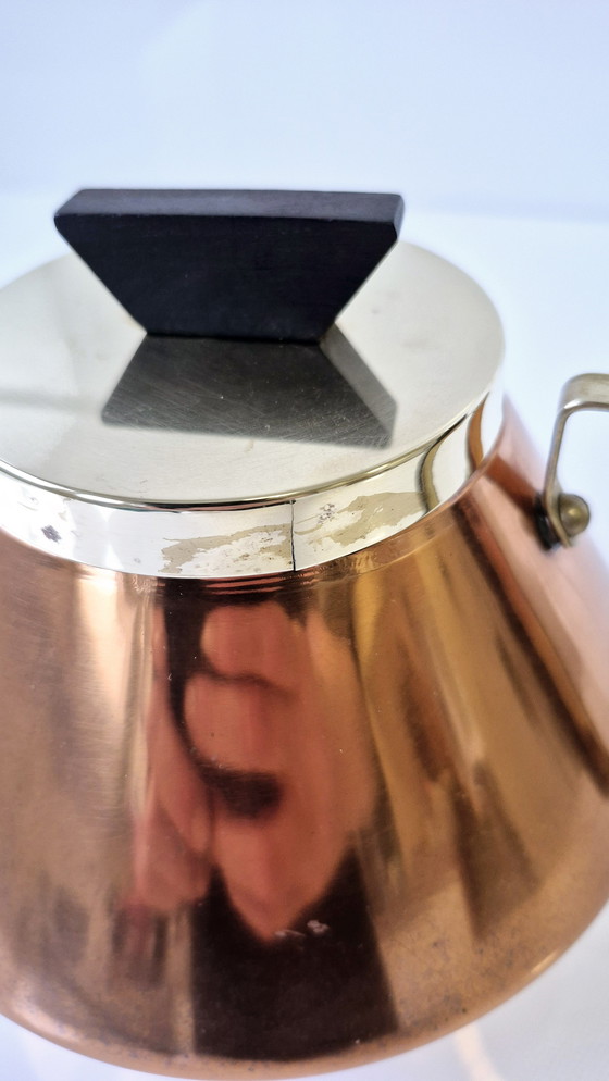 Image 1 of JODA Denmark Copper Teapot with Teak, 1960s Mid Century