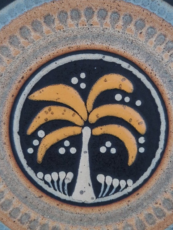 Image 1 of Wall plate.KMK Manuell.Germany.Elephant&palm tree motif.