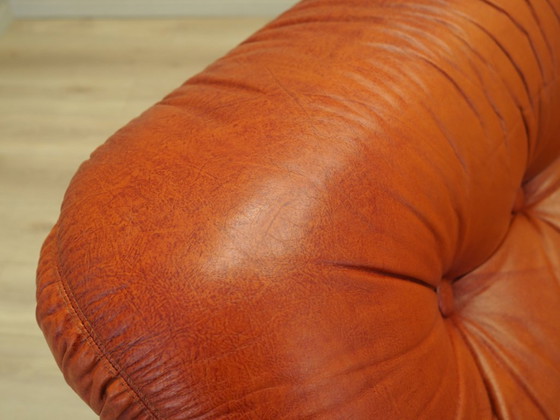 Image 1 of Red leather sofa, Italian design, 1970s, manufacturer: PelleRossi