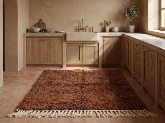 Image 1 of Handgemaakt bruin wollen vloerkleed 200 cm x 300 cm