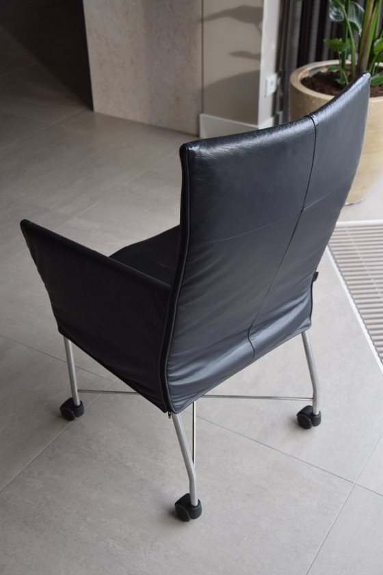 Image 1 of Sei sedie da pranzo, materiale pelle, colore antracite