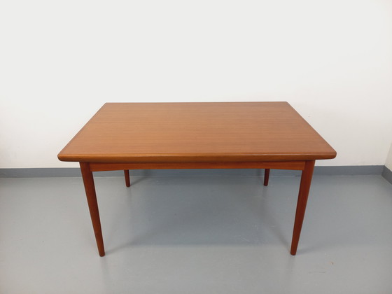 Image 1 of Scandinavian 60's vintage Dyrlund rectangular teak dining table with extensions