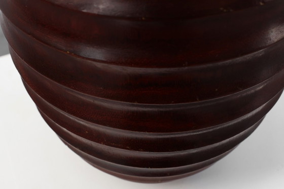 Image 1 of Grote Franse gedraaide houten vaas in Art Deco stijl, ca. 1925