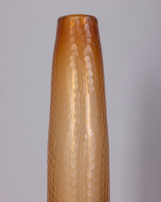 Image 1 of VASO IN VETRO DI MURANO BATTUTO VINTAGE ANNI 50 DESIGN CARLO SCARPA PER VENINI