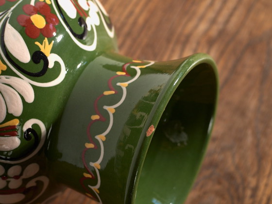 Pair of Vintage Glazed Ceramic Vases, Central Europe, circa 1950 #2, Red (photo 6 of 11)