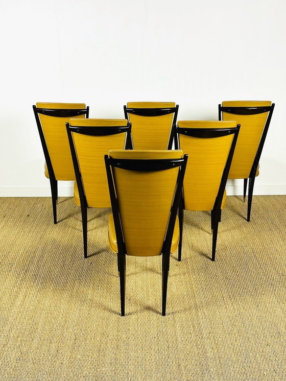 Image 1 of Set van 6 art-deco stoelen, Frankrijk, 1940