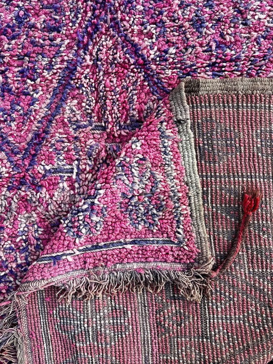 Image 1 of Vintage Marokkaans Boujad wollen tapijt 220x350 cm - Handgeweven Berber tapijt