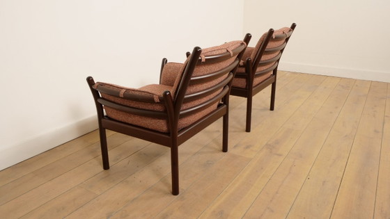 Image 1 of Set of 2 vintage armchairs | Illum Wikkelsø for Silkeborg | Model Genius | Mahogany