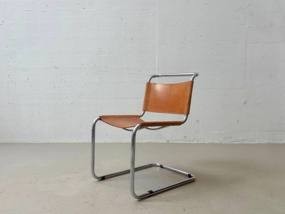 Fauteuil cantilever recouvert d'un magnifique cuir cognac – Leather (photo 10 of 17)