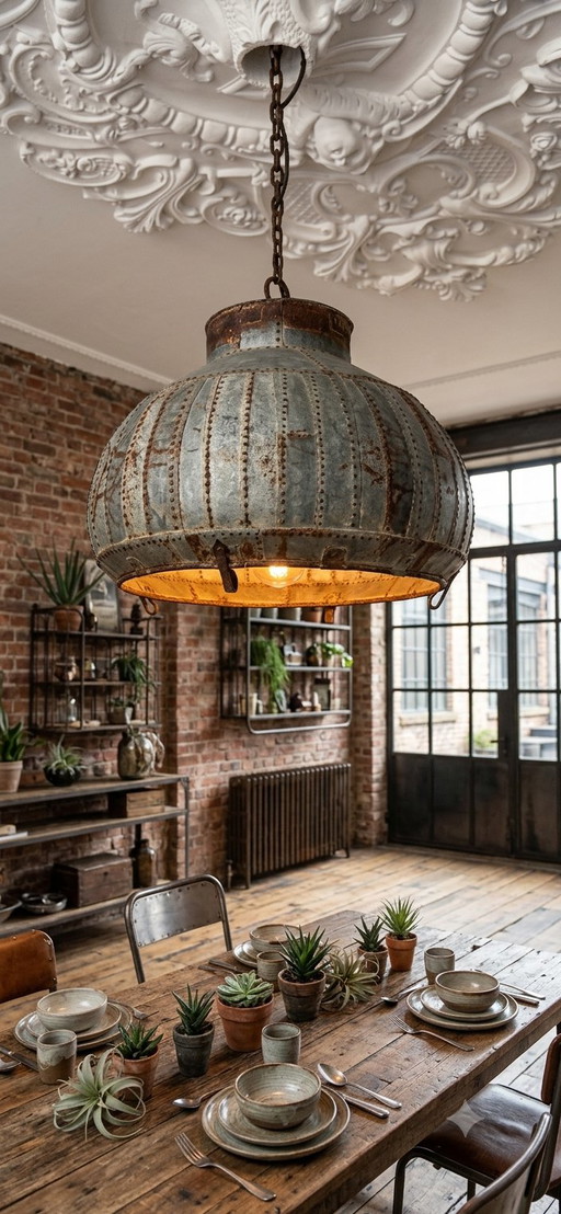 Wunderschöne indische Wasserkrug-Lampe, industriell, originell und authentisch!